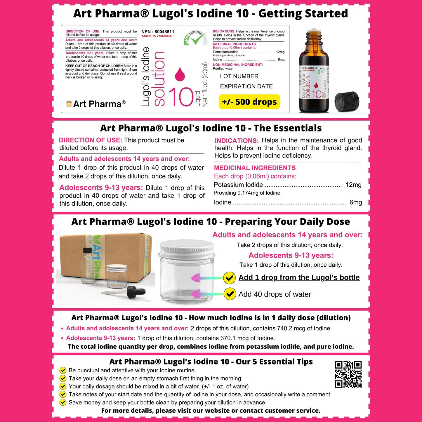 Lugol's Iodine 10% Solution 1 fl. oz. (30 mL) Inverted Dropper