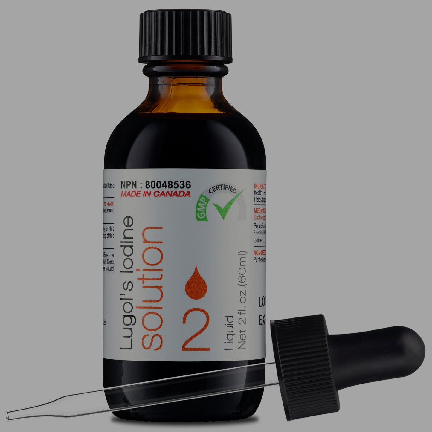 48 Bottles 2 fl. oz. (60 mL) Lugol’s Iodine Solution 2 I Dropper