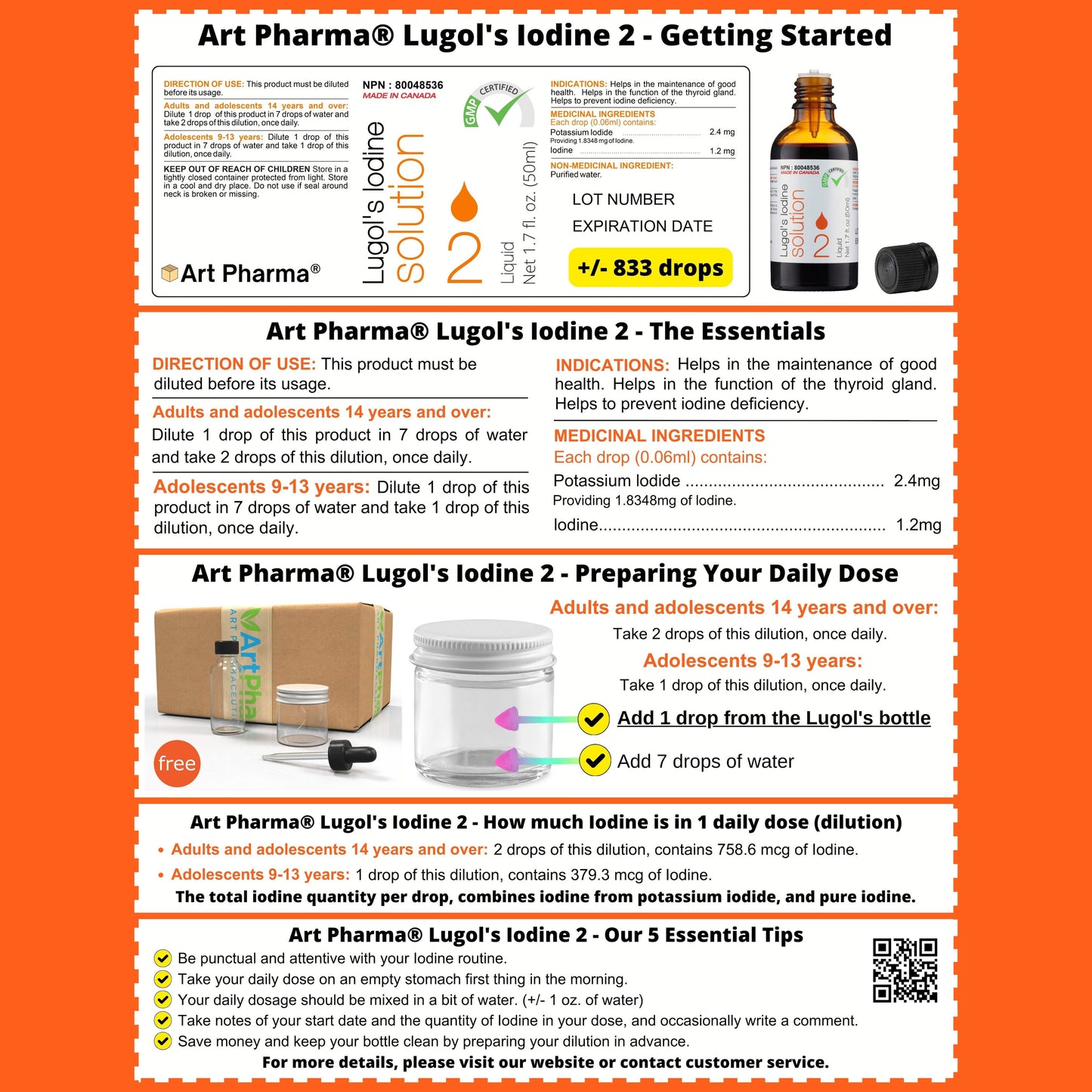 Lugol's Iodine 2% Solution 1.7 fl. oz. (50 mL) Inverted Dropper