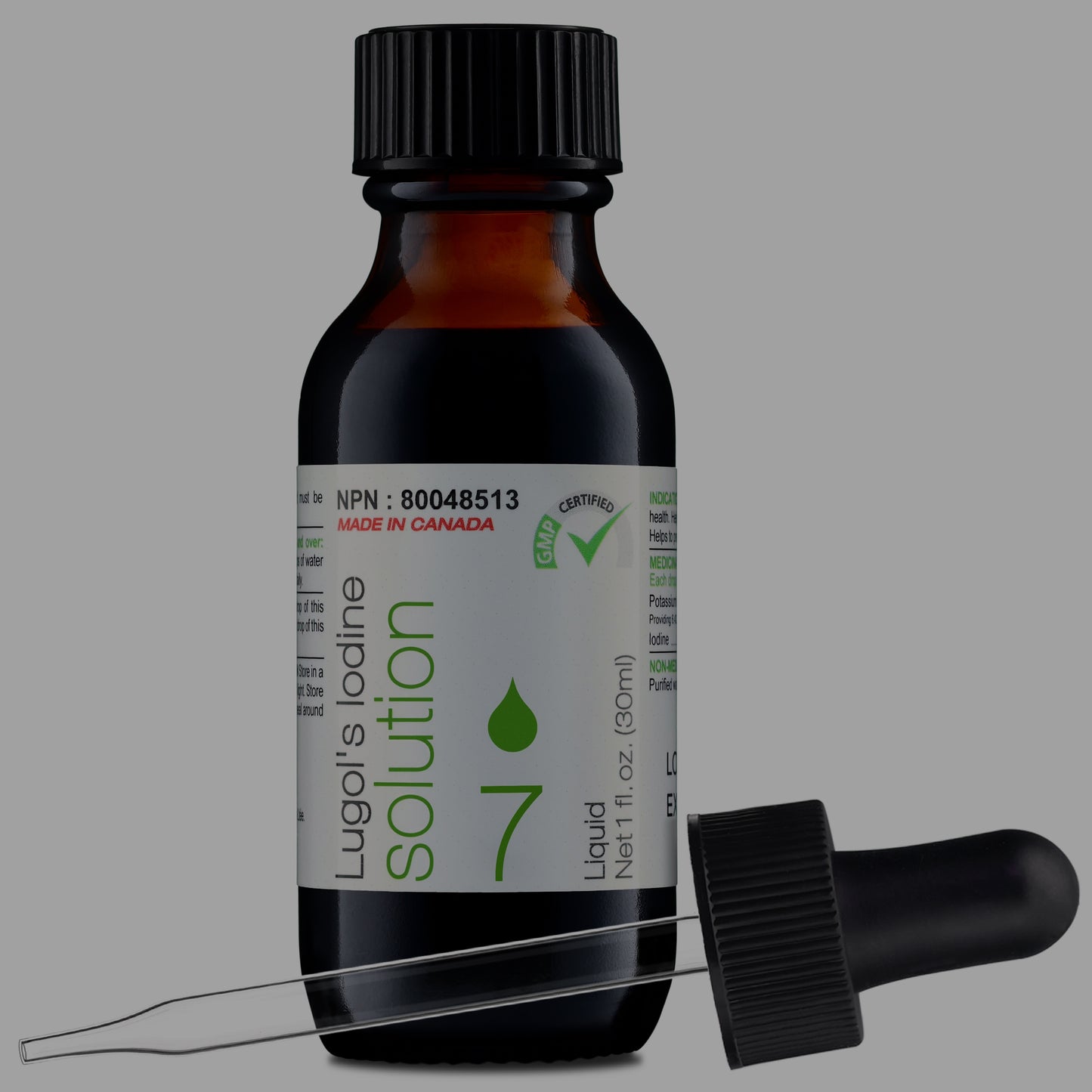 Lugol's Iodine 7% Solution 1 fl. oz. (30 mL) Glass Dropper