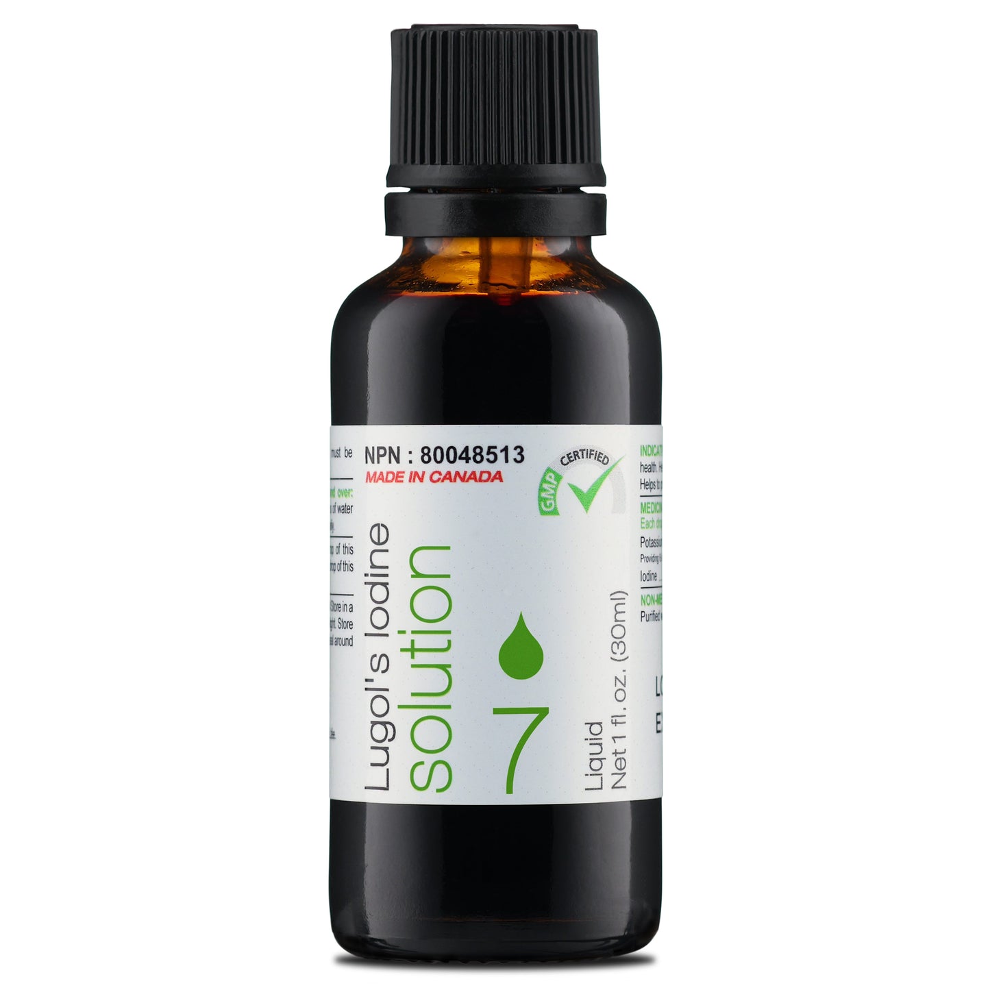 Lugol's Iodine 7% Solution 1 fl. oz. (30 mL) Inverted Dropper - Art Pharma®