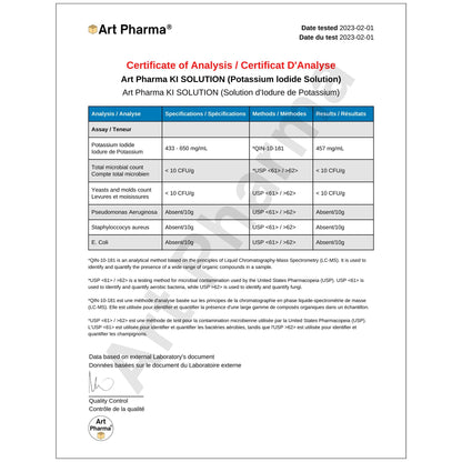 Art Pharma KI Solution® 1 oz. (30 mL) Liquid Potassium Iodide Inverted - Art Pharma®