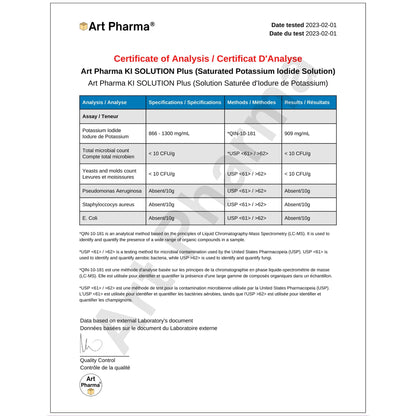 Art Pharma KI Solution Plus® 1.7 oz Saturated Potassium Iodide Inverted - Art Pharma®