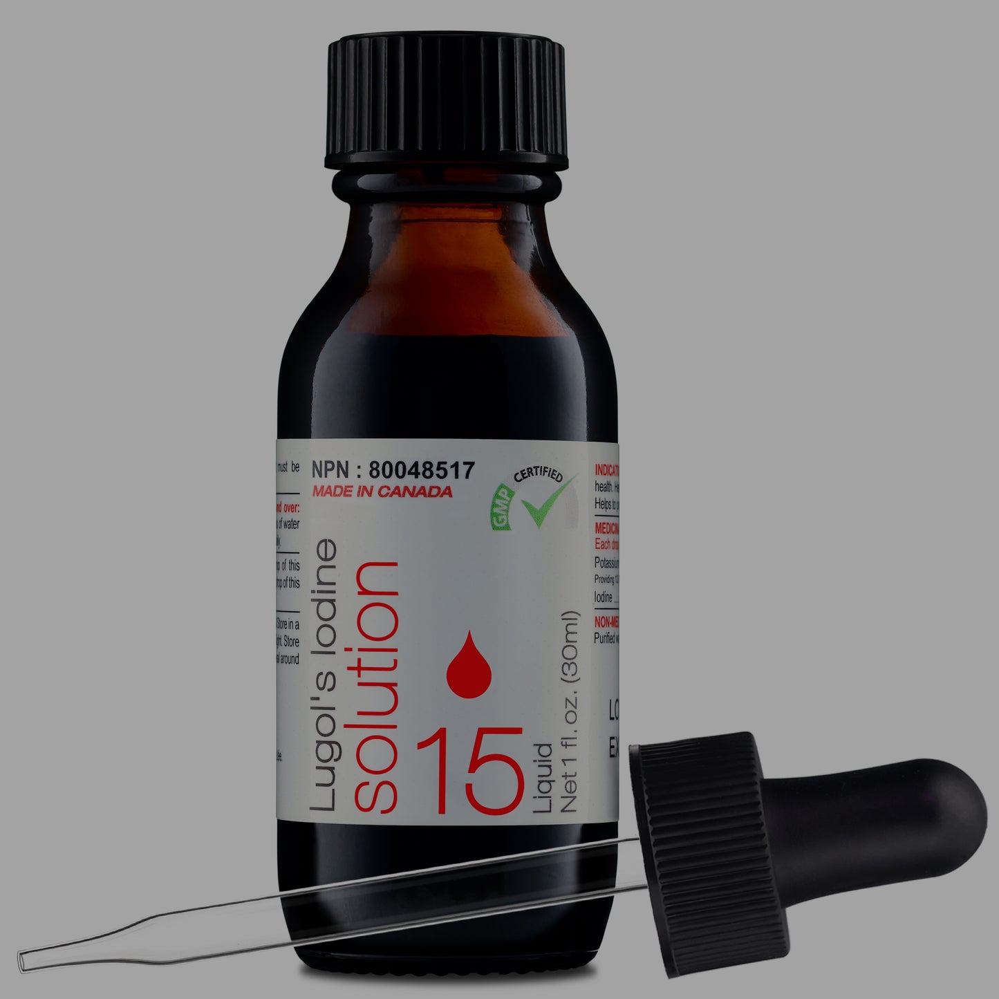 Lugol's Iodine 15% Solution 1 fl. oz. (30 mL) Glass Dropper