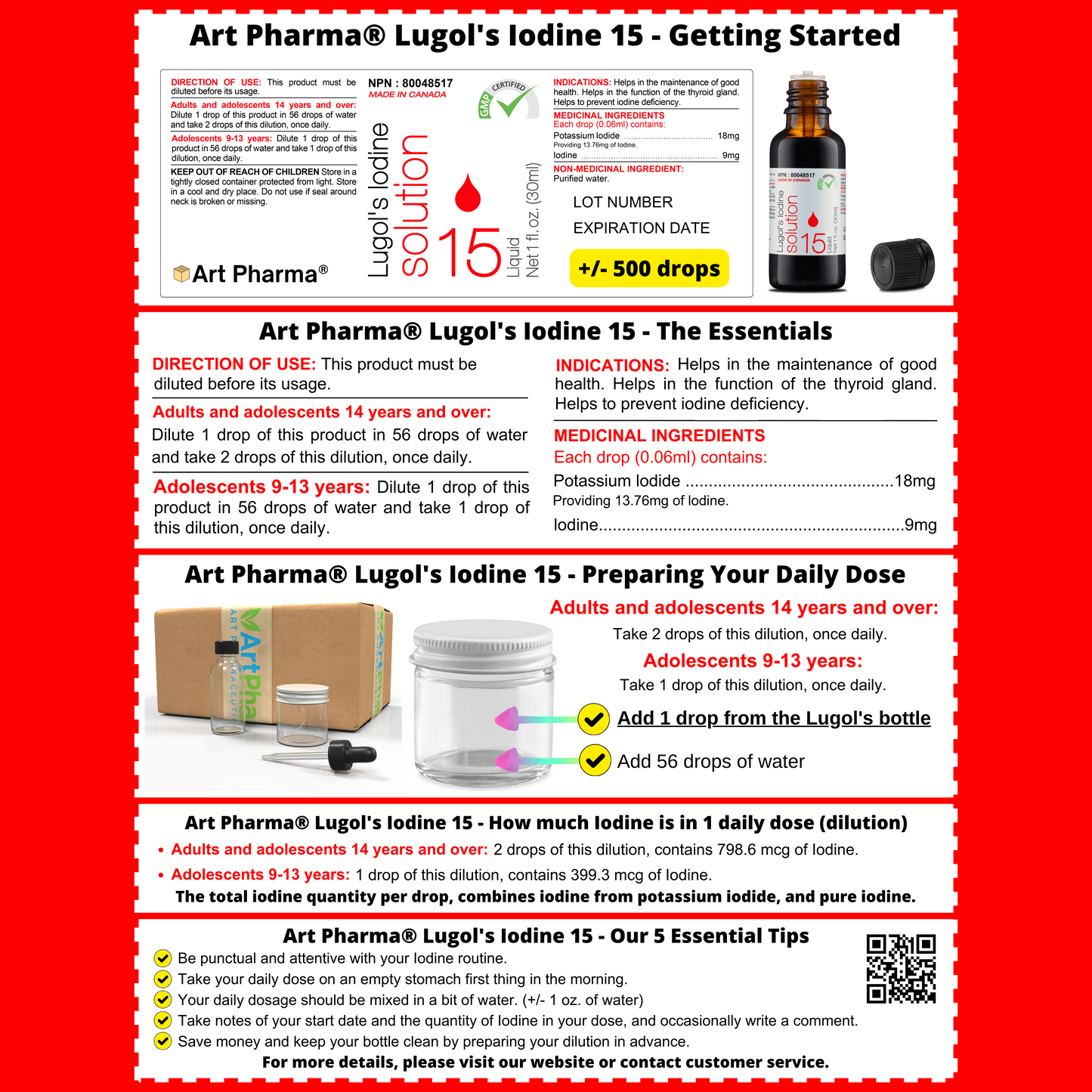 Lugol's Iodine 15% Solution 1 fl. oz. (30 mL) Inverted Dropper