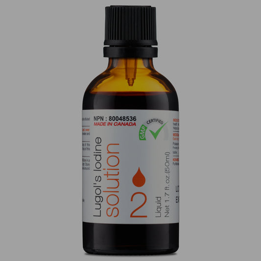 Soluté d'Iode 2% Lugol 1.7 fl. oz. (50 ml) Compte-gouttes inversé