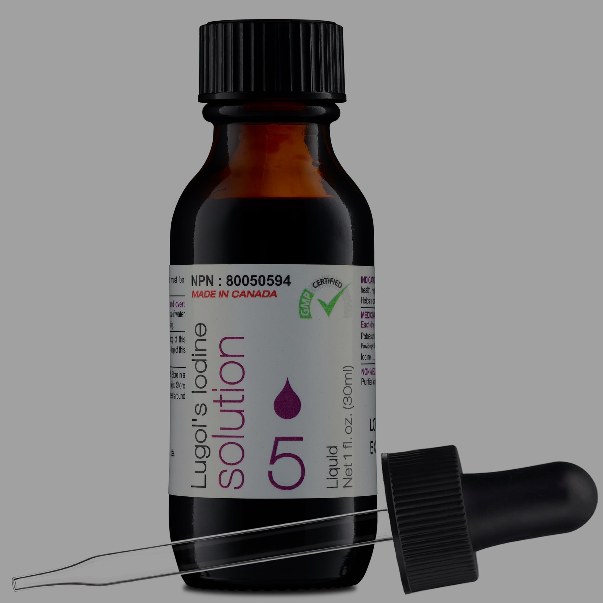 Lugol's Iodine 5% Solution 1 fl. oz. (30 mL) Glass Dropper