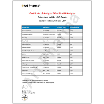 Art Pharma KI Solution® 1.7 oz. (50 mL) Liquid Potassium Iodide Inverted - Art Pharma