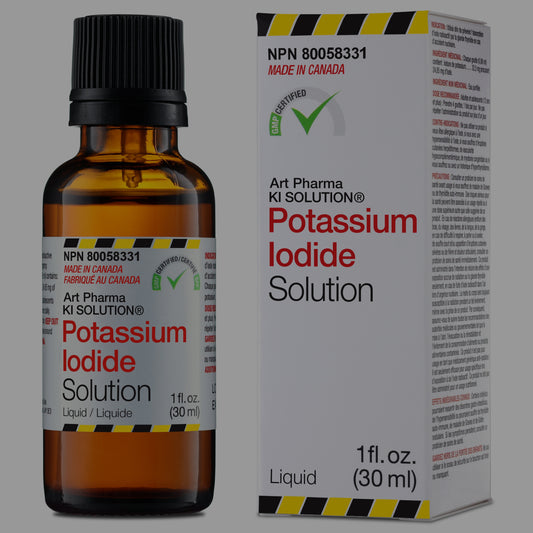 48 Bouteilles Art Pharma KI Solution® Solution d'Iodure de Potassium 1 fl. oz. (30 mL) Compte-gouttes inversé