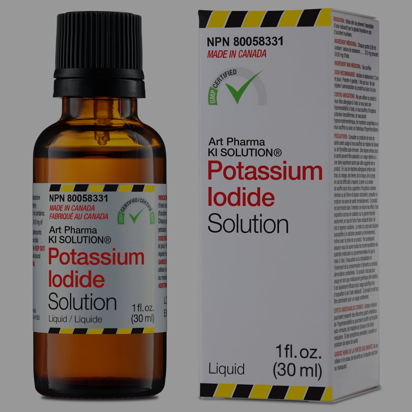 Art Pharma KI Solution® Solution d'Iodure de Potassium 1 fl. oz. (30 mL) Compte-gouttes inversé