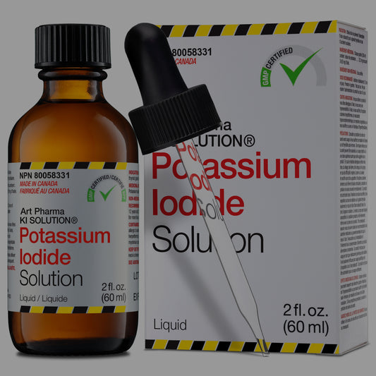 48 Bouteilles Art Pharma KI Solution® Solution d'Iodure de Potassium 2 fl. oz. (60 mL) Compte-gouttes en verre