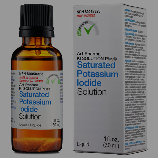 Art Pharma KI Solution Plus® 1 oz. (30 mL) Solution Saturée d'Iodure de Potassium Compte-gouttes inversé