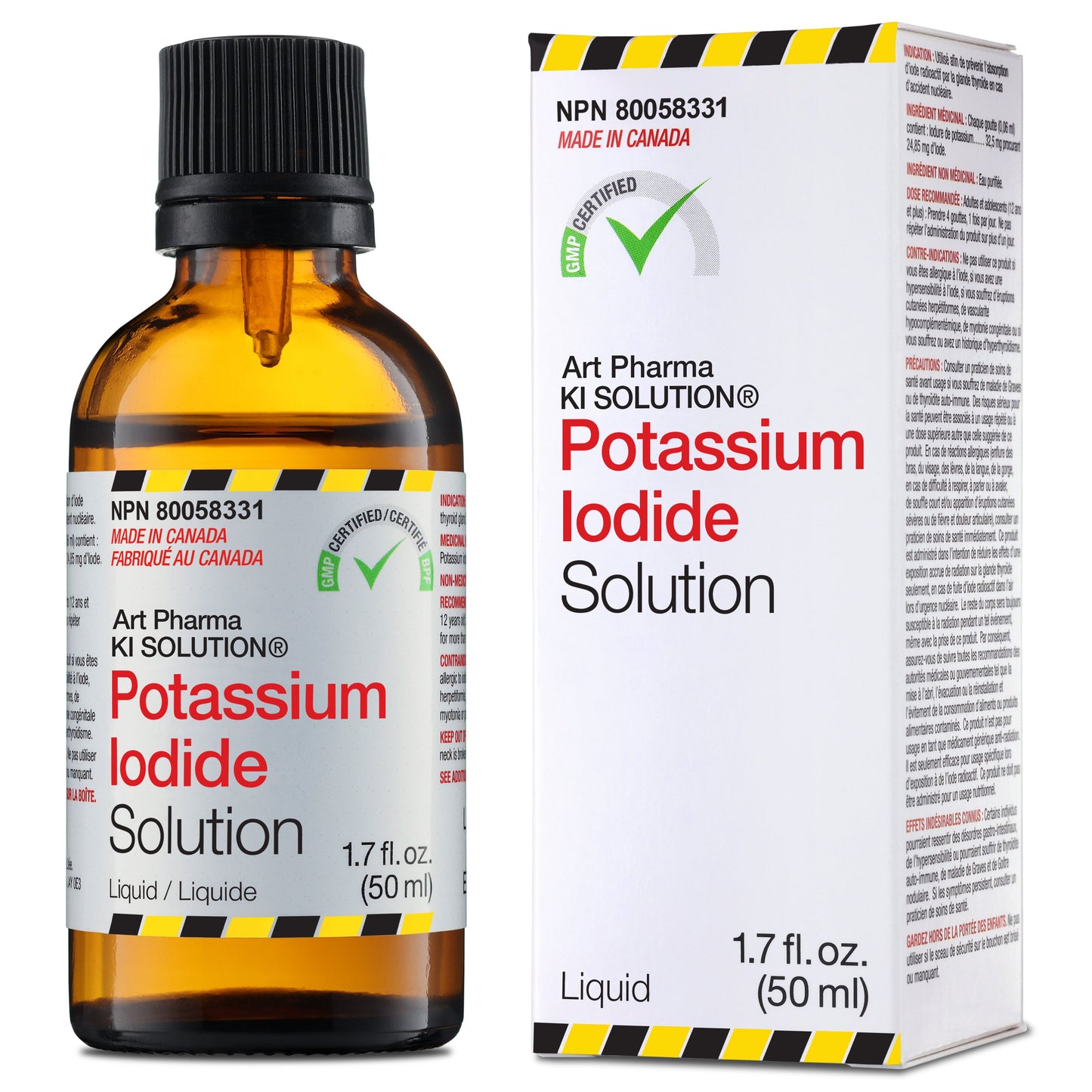 48 Bottles 1.7 fl. oz. (50 mL) KI Solution Liquid Potassium Iodide Solution I Inverted - Art Pharma®