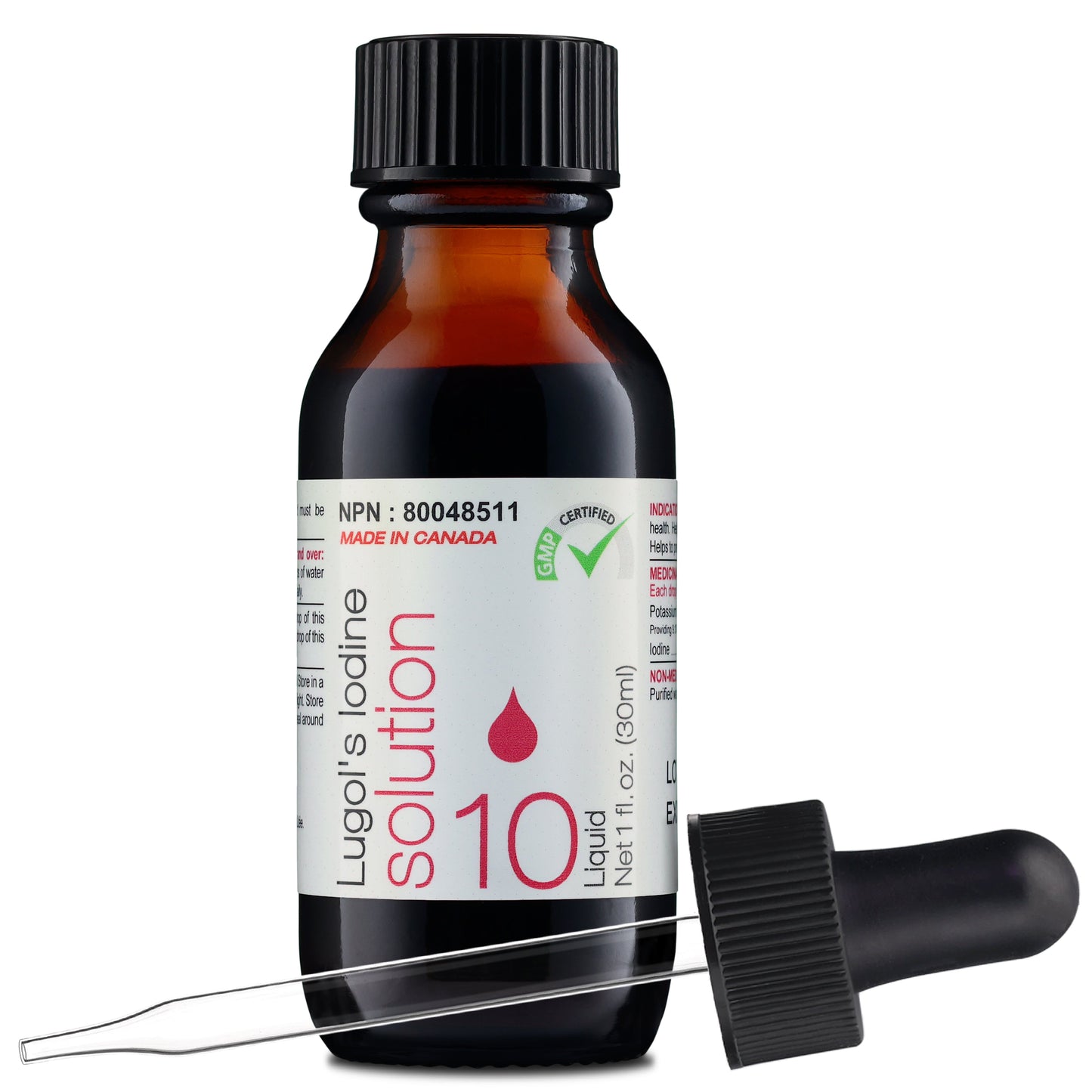 Lugol's Iodine 10% Solution 1 fl. oz. (30 mL) Glass Dropper - Art Pharma®