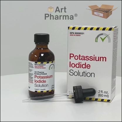 48 Bouteilles Art Pharma KI Solution® Solution d'Iodure de Potassium 2 fl. oz. (60 mL) Compte-gouttes en verre