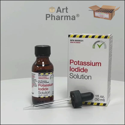 48 Bouteilles Art Pharma KI Solution® Solution d'Iodure de Potassium 1 fl. oz. (30 mL) Compte-gouttes en verre