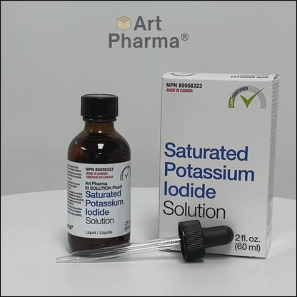 Art Pharma KI Solution Plus® 2 oz. (60 mL) Solution Saturée d'Iodure de Potassium Compte-gouttes en verre