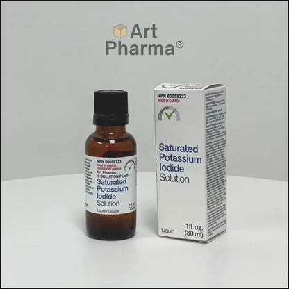 Art Pharma KI Solution Plus® 1 oz. (30 mL) Solution Saturée d'Iodure de Potassium Compte-gouttes inversé
